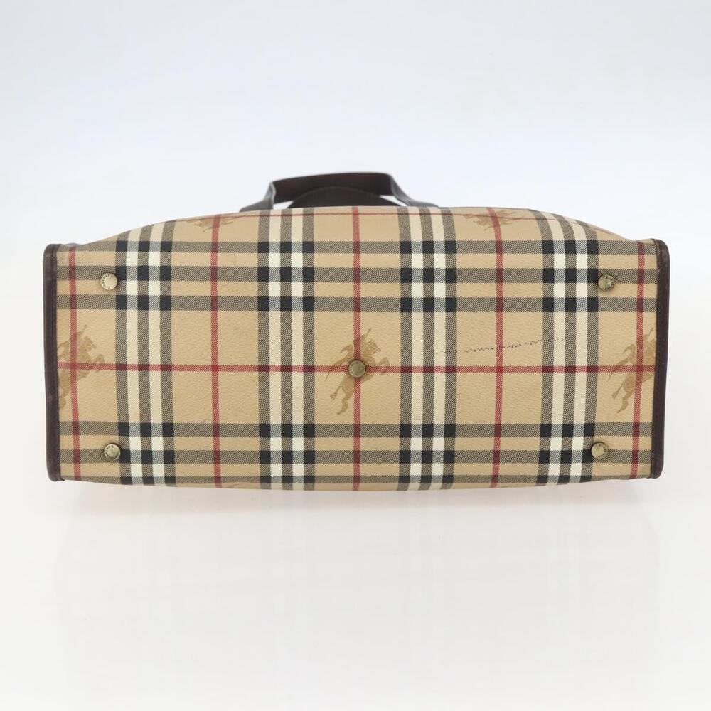 BURBERRY Nova Check Tote Bag PVC Beige Auth 160285 - Picture 5 of 16